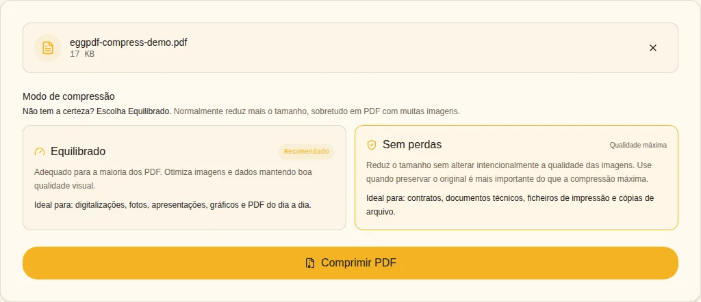 Comprimir localmente. Comprimir PDF