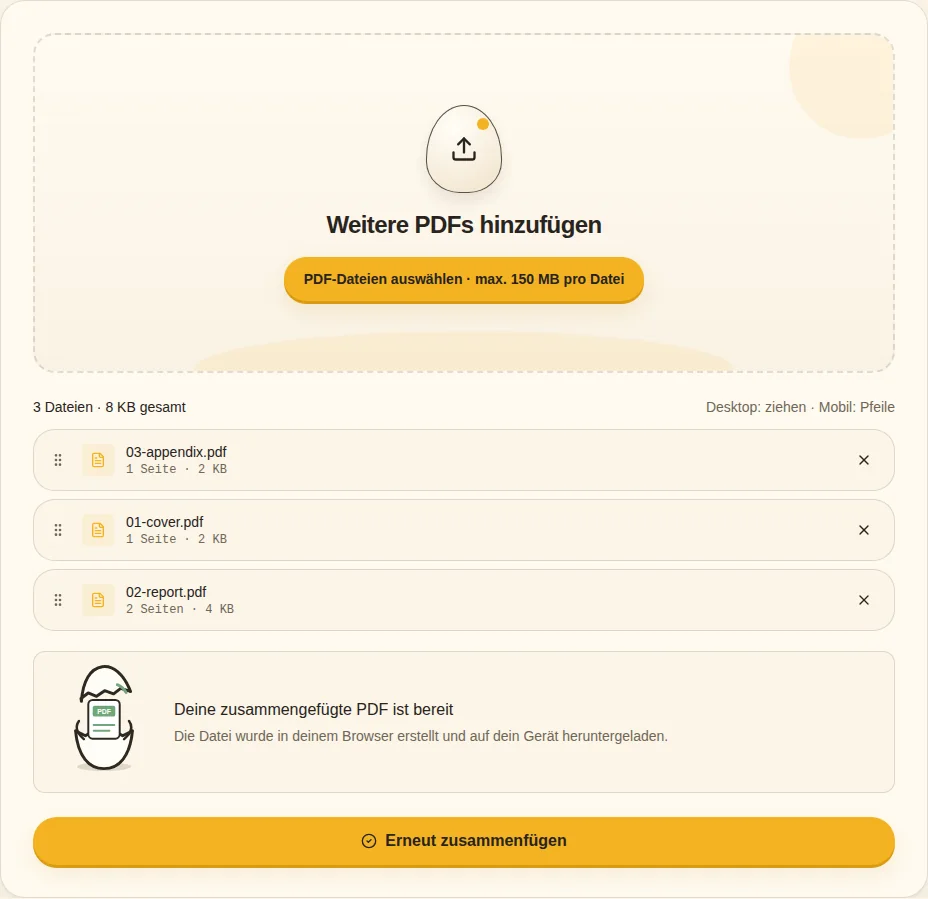 Download prüfen. Zusammengefügte PDF ist bereit